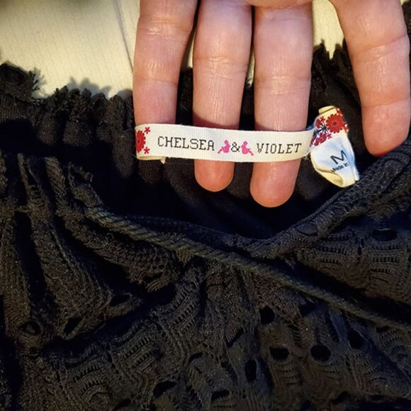 Chelsea & Violet black lace dress M stretchy - Picture 2 of 5